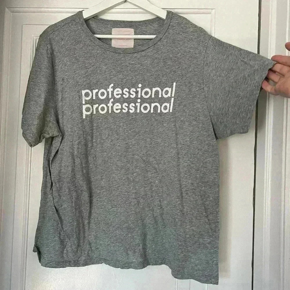 Ban.do Shirt Gray "Professional Professional" Office Top Blouse L - Picture 1 of 7